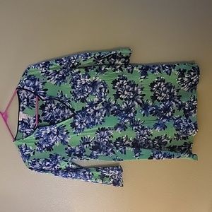 JCrew XXS floral tunic blouse, linen